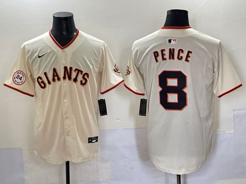 Men 2025 San Francisco Giants 8 Pence Cream Game Nike MLB Jersey style 6